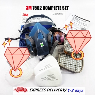 Masker Respirator Setengah Wajah 3m 7502 3m Medium 7in1