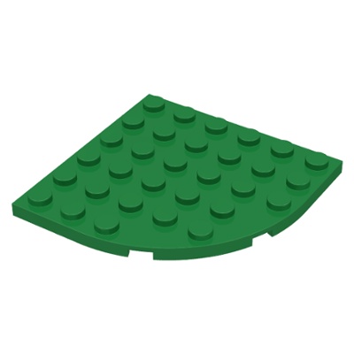 Lego part (ชิ้นส่วนเลโก้) No.6003 Plate, Round Corner 6 x 6