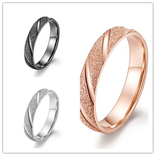 Women Jewelry Titanium Steel Ring Obliquely frosted couple Rings qf072