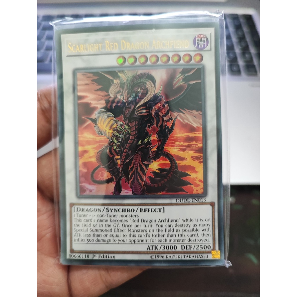 [Yugioh Funny Shop] การ์ด 1 ใบ Scarlight Red Dragon Archfiend - DUDE-EN013 - Ultra Rare 1st Edition