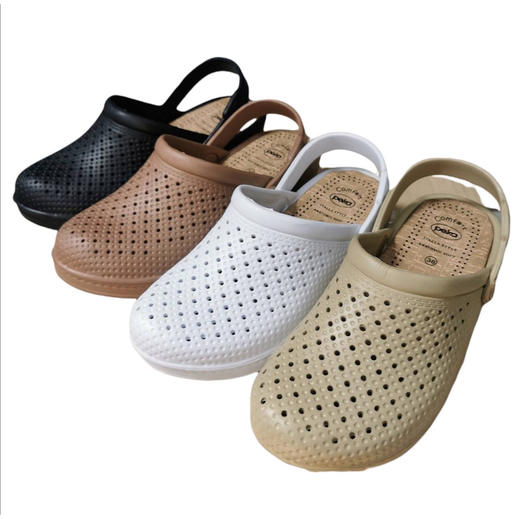 Health Slippers 119 บาท PEKA รองเท้าพยาบาล ทรงหัวปิด รัดส้น พีก้า รุ่น PK-807 พื้นปูเต้ (36-41) Women Shoes