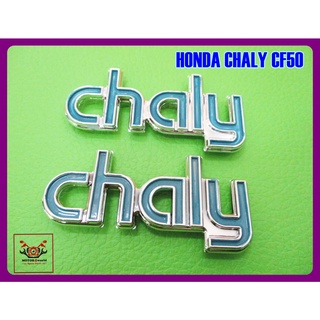 HONDA CHALY CF50 BODY EMBLEM ALUMINIUM "BLUE" DECAL RH&amp;LH SET // โลโก้ ติดตัวถัง HONDA CHALY CF50 "สีฟ้า" ซ้าย/ขวา