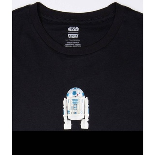 เสื้อยืดชาย LEVIS ® - Star Wars™ x LEVIS ® เสื้อยืด Perfect Graphic Tee- R2D2 Men T-shirt Black color สินค้าลิขสิทธิ์