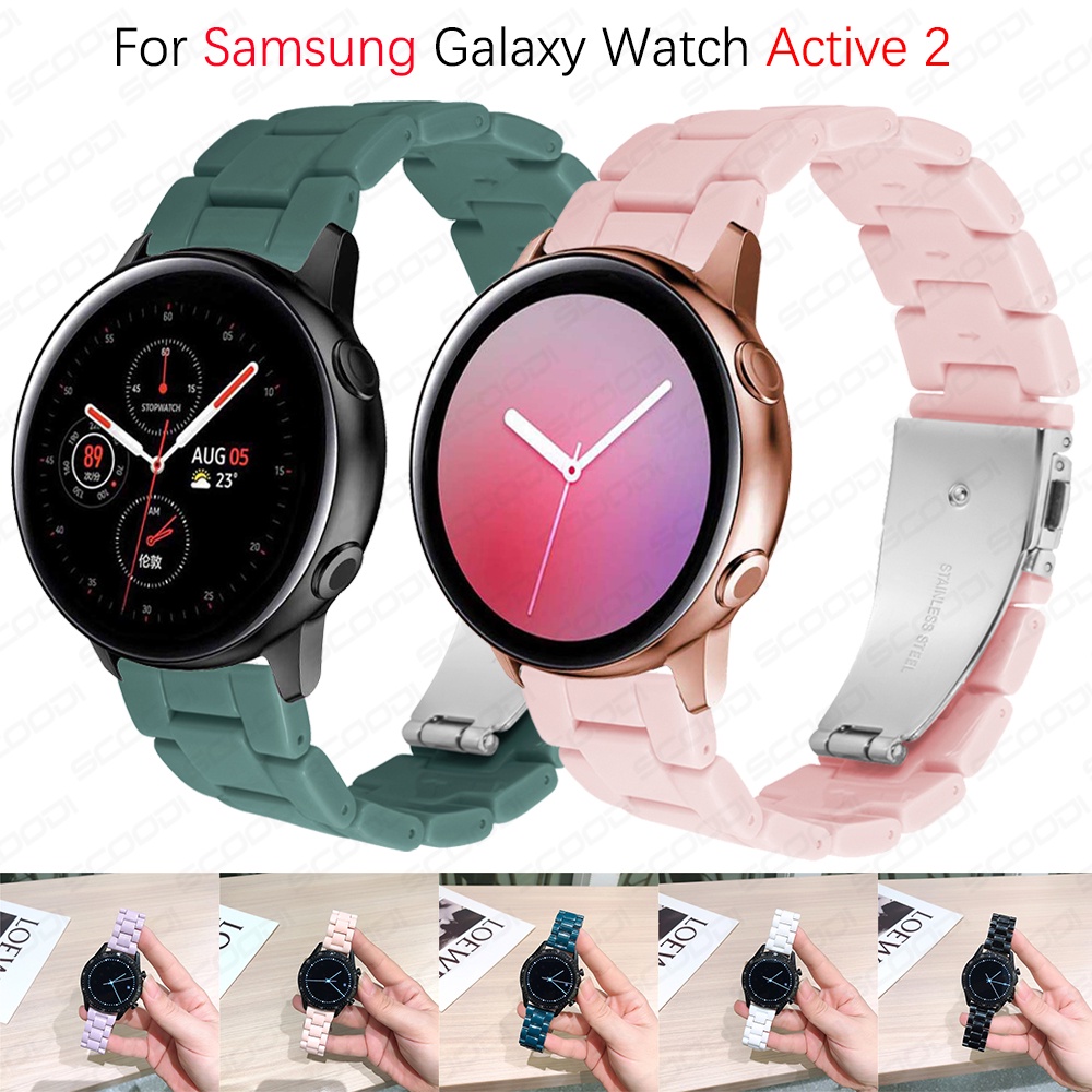 Candy สีเรซิ่นสายนาฬิกาสําหรับ Samsung Galaxy Watch Active 2 1 40 มม.44 มม.Macaron เปลี่ยนนาฬิกาข้อมือ