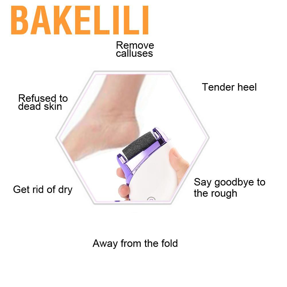 Bakelili Foot Exfoliator Electric File Hard Skin Remover Rechargeable Pedicure Kit Callus Dead