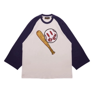 ใหม่พร้อมส่ง ของแท้ Drew House Play Ball Baseball Tee Magnolia/ Navy