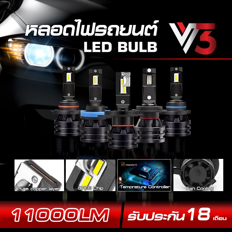ไฟรถยนต์ ยี่ห้อ SP-LED รุ่น V3 H4/H11/H7HB3/HB4