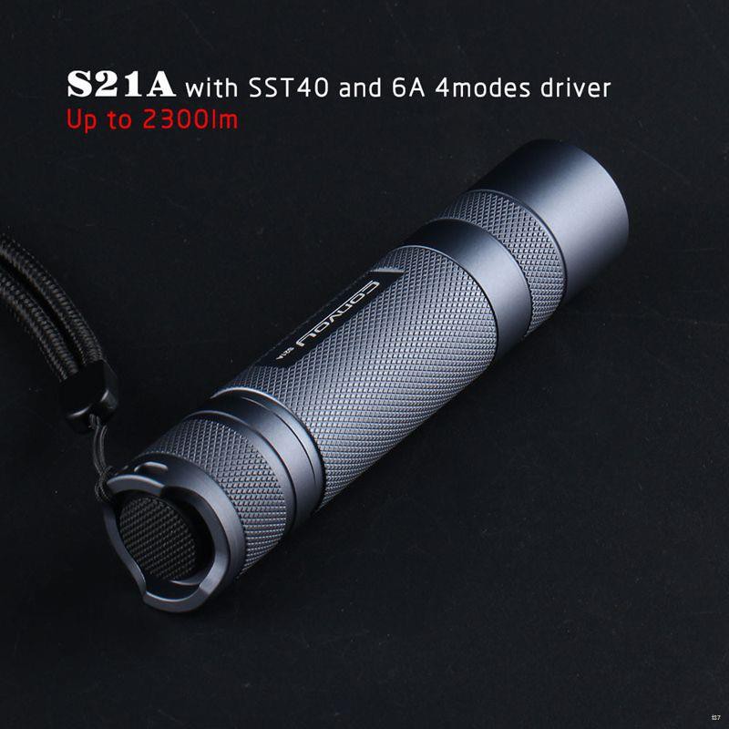 ☏℗convoy s21a sst40 ไฟฉาย 2300 lm 6500k / 5000Kไฟ led ไฟฉายป้องกันอุณหภูมิสําหรับตั้งแคมป์