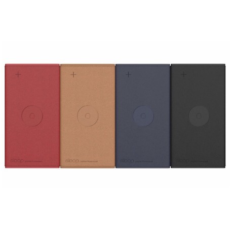 แบตเตอรี่สำรอง Eloop EW31 ชาร์จไร้สาย หุ้มหนัง Wireless 10000 mAh แท้