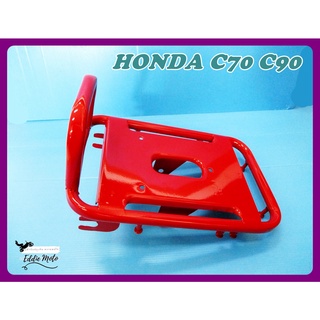 HONDA C70 C90 "STEEL" GRATING "RED" // ตะแกรงหลัง ตะแกรงเหล็กหลังเบาะนั่ง ตะแกรงเหล็ก สีแดง สินค้าคุณภาพดี