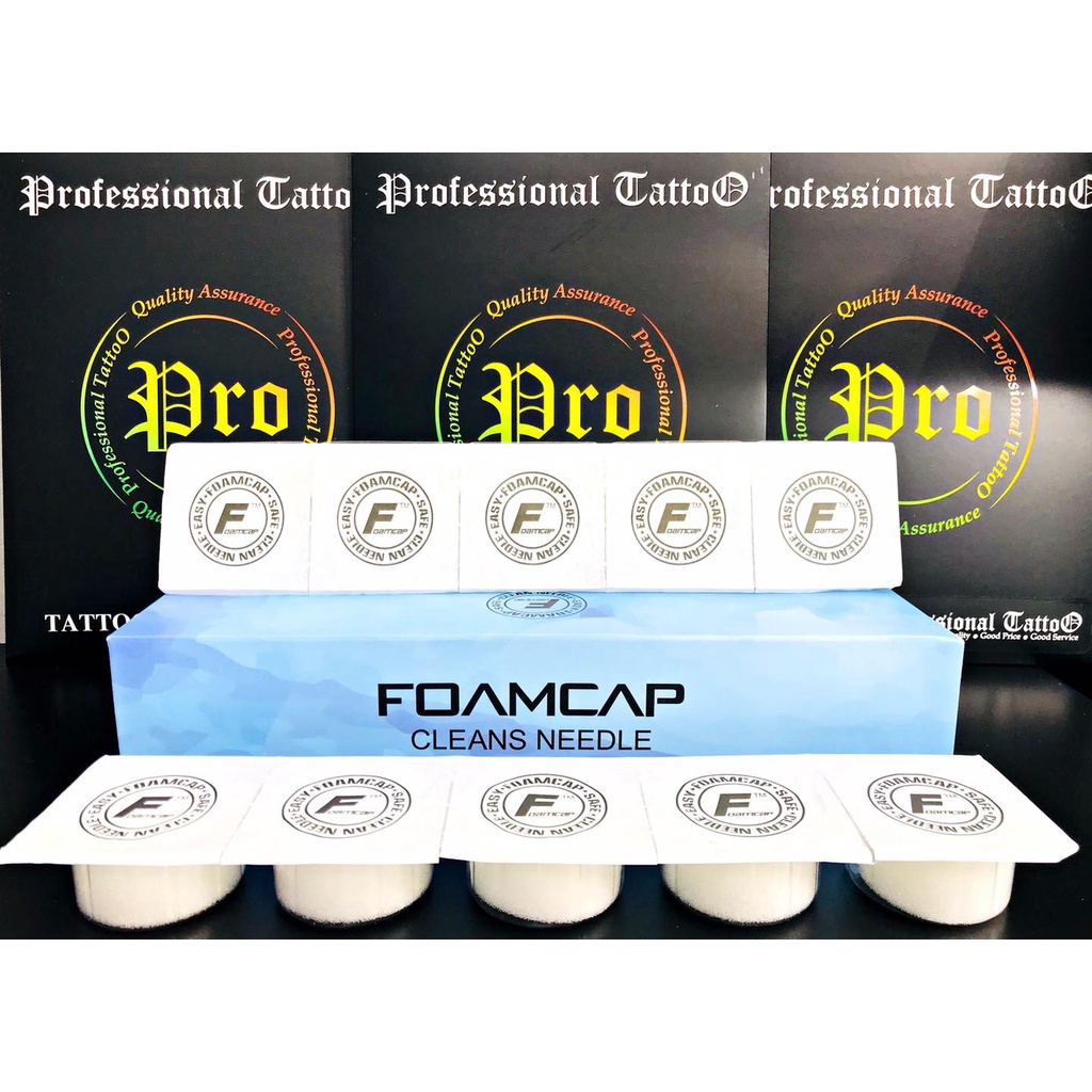 Foamcap Cleans Needle (โฟมทำความสะอาดเข็ม) ถ้วยโฟมสำหรับทำความสะอาดอุปกรณ์สัก