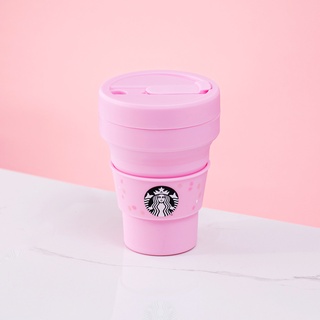 แก้ว Starbucks ST-COLLAPCIBLE SPRING 12OZ Sakura Cherry Blossom พับได้ ซากุระ สีชมพู