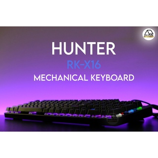 Razeak RK-X16 คีย์บอร์ดสำหรับเกม Hunter Semi Blue Switch Mechanical Gaming