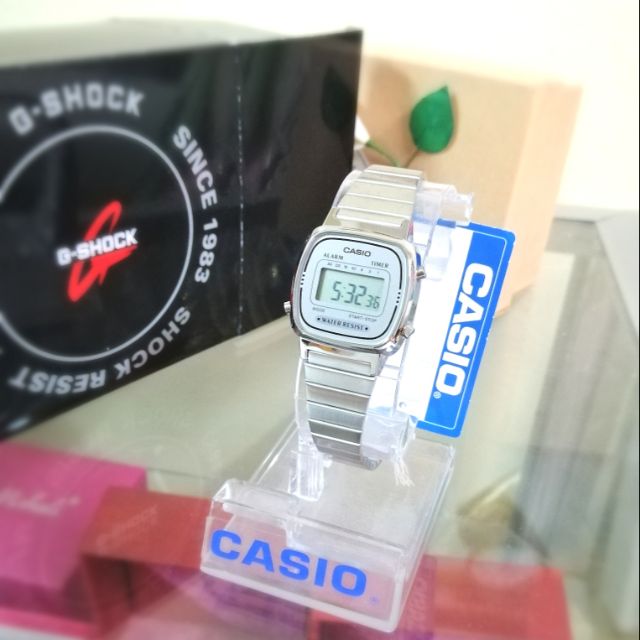 CASIO​ ของแท้​ รุ่น​ LA-670WA ดิจิตอล ไซส์มินิ สีเงิน