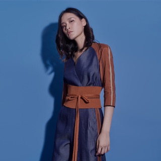 LABEL 31: จั๊มสูท Y LINE INDIGO JUMPSUIT (สั่งเข็มขัดแยก)