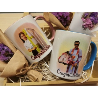 ของขวัญปีใหม่ แก้วกาแฟ แก้วmug สกรีนรูปฟรี ออกแบบรูปการ์ตุนฟรี