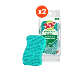 Scotch-Brite® Set Scrub Dots Heavy Duty แผ่นใยขัดพร้อมฟองน้ำสครับดอท รุ่นทั่วไป (แพ็ค 2, 4 หรือ 6 ชิ้น)