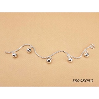 PW MICRON สร้อยข้อมือเต๋าตุ้งติ้งกระดิ่ง 2 สลึง SB008050 สินค้ามีคุณภาพ ไม่ดำ ไม่ลอก สร้อยข้อมือ กำไลเสริมสวย กำไลเงิน