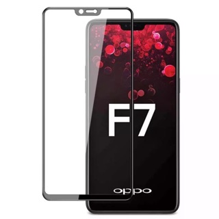 ฟิล์มกระจกนิรภัย เต็มจอ ขอบดำ Oppo F7 ฟิล์มกันกระแทก ฟิล์มกันรอย คุณภาพดี