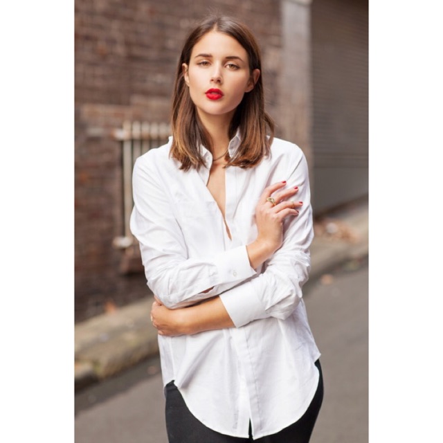 AllZ เชิ๊ตยาวสีขาว สำหรับ ผู้หญิง