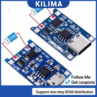 โมดูลชาร์จแบตเตอรี่ Type-c Micro USB TP4056 พร้อมที่ชาร์จ 5V 1A 18650 TP4056 ฟังก์ชั่นคู่ 1A Li-ion