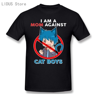 เสื้อยืดลําลอง แขนสั้น พิมพ์ลายอนิเมะแมว Im A Mom Against Cat น่ารัก สไตล์คลาสสิก สําหรับผู้ชาย LOmfaj68LBbdkm85S-5XL