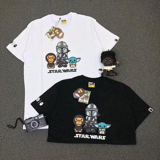 เสื้อยืด พิมพ์ลาย A BATHING APE X STAR WARS BABY MILO สีดํา และสีขาว