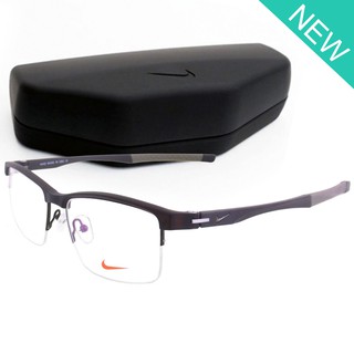 Nike Fashion แว่นตา สีน้ำตาล กรอบเซาะร่อง ขาข้อต่อ วัสดุ พลาสติก พีซี เกรด เอ กรอบแว่นตา Eyewear Top Glasses