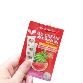 DD CREAM WATERMELON SPF50 PA+++ ดีดีครีมที่สุดการปกป้องผิว ครีมจุฬาเฮิร์บ ดีดี แตงโม แบบซอง 1 กล่องบรรจุ 6ซอง