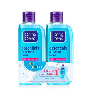 CLEAN &amp; CLEAR คลีน แอนด์ เคลียร์ เอสเซนเชียล ออยล์คอนโทรล โทนเนอร์100มล. X 2