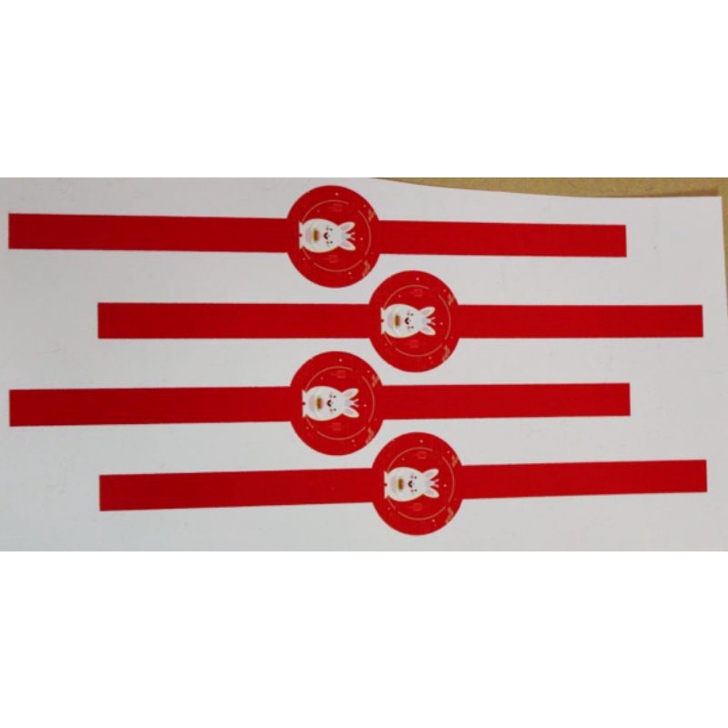 Seal Sticker ขนมไหว้พระจันทร์ 100 gr & 125 gr " กระต่ายแดง " (1 แพ็ค มี 4 ดวง)