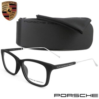 Porsche แว่นตา รุ่น 9287 C-1 สีดำด้านขาเงิน กรอบเต็ม ขาข้อต่อ พลาสติก พีซี เกรด เอ (สำหรับตัดเลนส์) กรอบแว่นตา Eyeglass