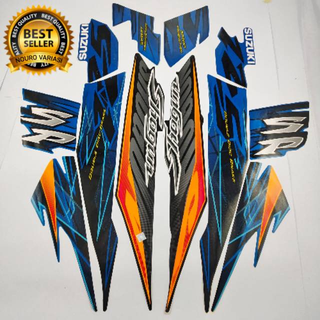 Hitam Striping suzuki shogun sp 125 r 2006 2007 สีดํา สีฟ้า body Best Quality Standard