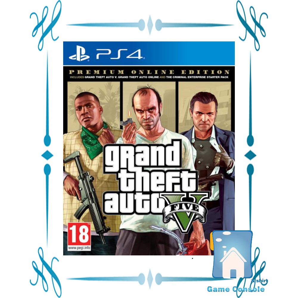GTA V Premium Online Edition (Grand Theft Auto V) Ps4 แผ่นแท้มือ1 (Ps4 games)(Ps4 game)(เกมส์ Ps 4)(แผ่นเกมส์Ps4)