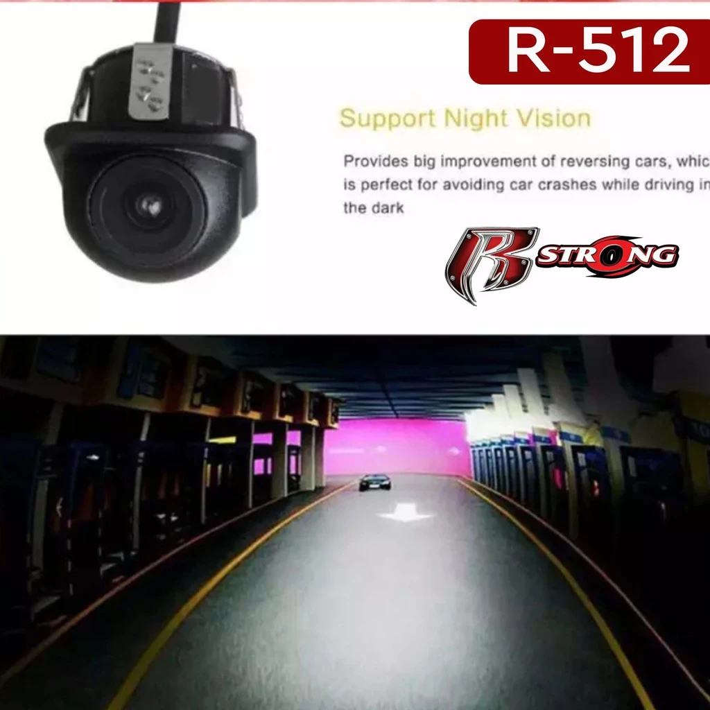 กล้องมองหลัง กล้องถอยหลังติดรถยนต์แบบเจาะ  R-STRONG Rear Camera รุ่น R-512 ติดกับวิทยุ จอ2ดิน จอแอนดรอยตรงรุ่น thumbnail 9