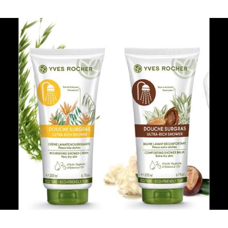 (แถม!!ครีมบำรุง)Yves Rocher Nourishing Shower Cream Oat Extract Very Dry Skin 200ml อีฟโรเช่ ครีมอาบ