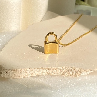 RINDA.STUDIO - Lock chain necklace (stainless steel) (สร้อยคอ)