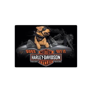 ป้ายดีบุก ลาย Harley Davidson Dogs Get It ขนาด 8x12 นิ้ว สําหรับตกแต่ง