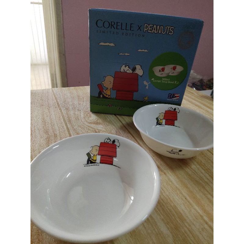 จาน ชาม corelle x peanuts limited edition ชามคลอเรียล corelle snoopy จานกินข้าว ชามสนูปปี้ จานข้าว