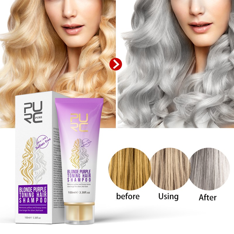 แชมพูม่วง​ PURC Blonde Purple Toning Hair Shampoo ***ขนาด 100 มล.***