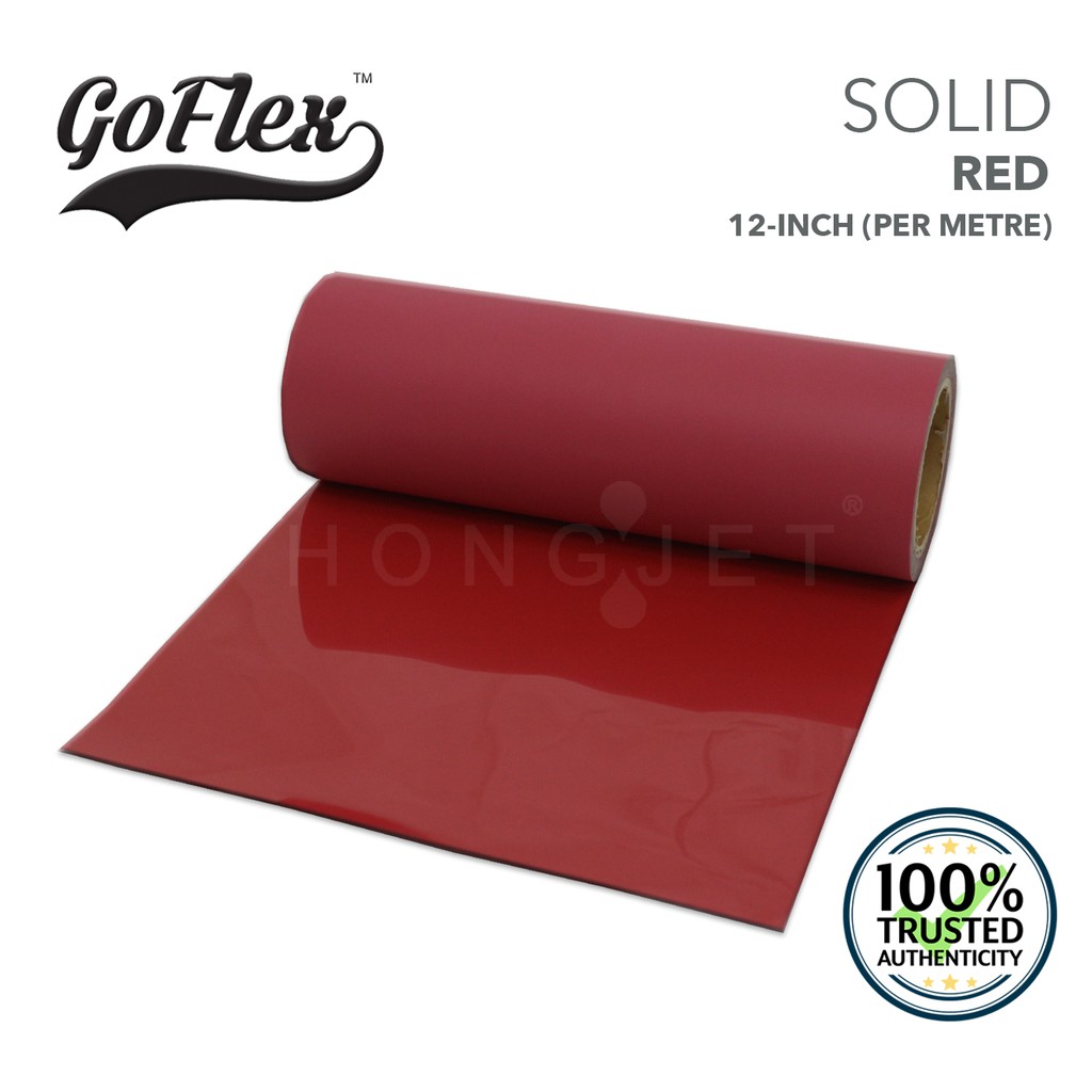 Goflex Heat Transfer PU Vinyl 12-Inch (30cm) - สีแดง (แข็ง) - 1 เมเทร
