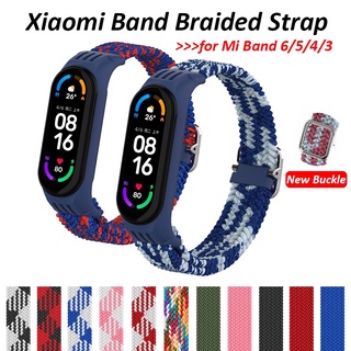 Xiaomi mi band 6 5 4 3 nylon braided strap for mi band6 band5 breathable sport bracelet mi band 4 band3 replaceable strap