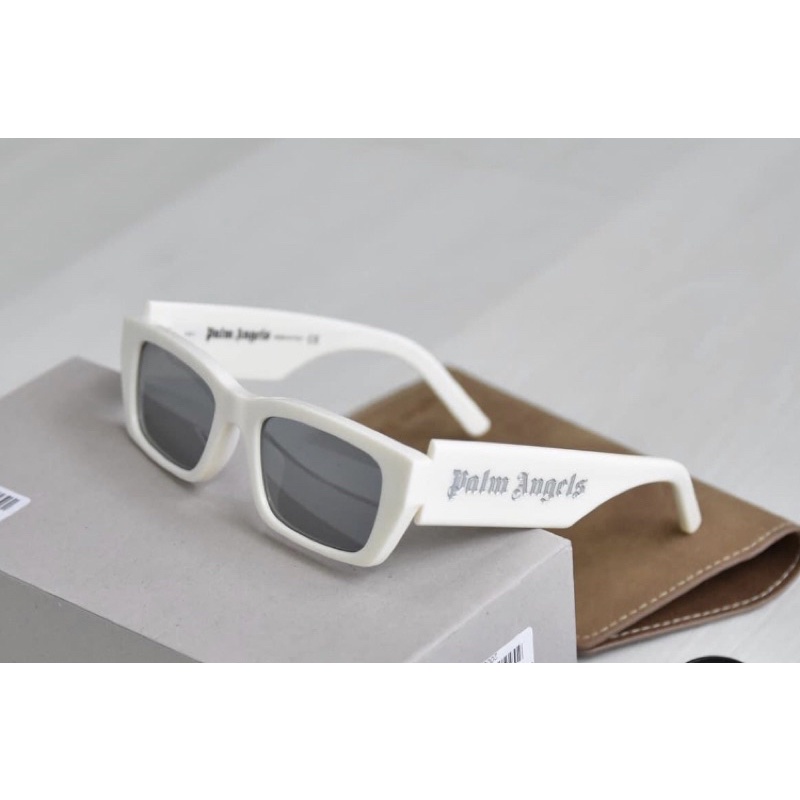 Palm angels silver logo sunglasses สีขาว ของใหม่ ของแท้ 100%