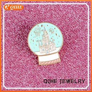 Fantasy Magical Castle Enamel Pin Fairy Crystal Ball Brooch Amusemen Park Childhood Jewelry Christmas Gift for Children