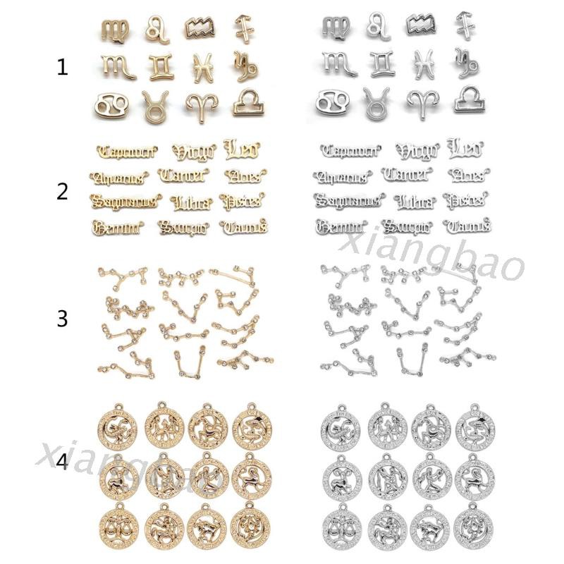 CHARMS จี้รูปสัญลักษณ์ 12 ราศี 10 K 12 ชิ้นสําหรับทําเครื่องประดับ