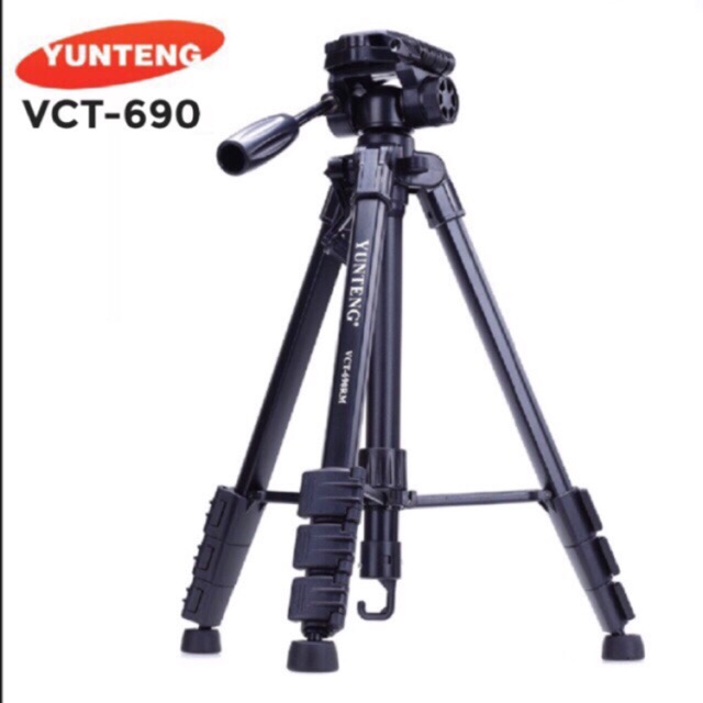 YUNTENG Original ชุด ขาตั้งกล้อง พร้อมรีโมทบลูทูธในตัว หัวต่อมือถือ รุ่น Yunteng VCT-690 (Black)