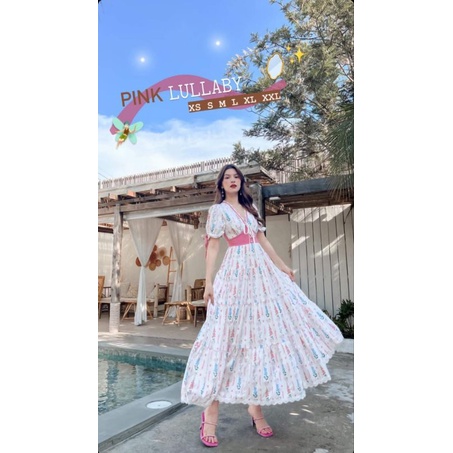 BLT BRAND : 🌷 𝐏𝐢𝐧𝐤 𝐋𝐮𝐥𝐥𝐚𝐛𝐲 🌸MAXI DRESS