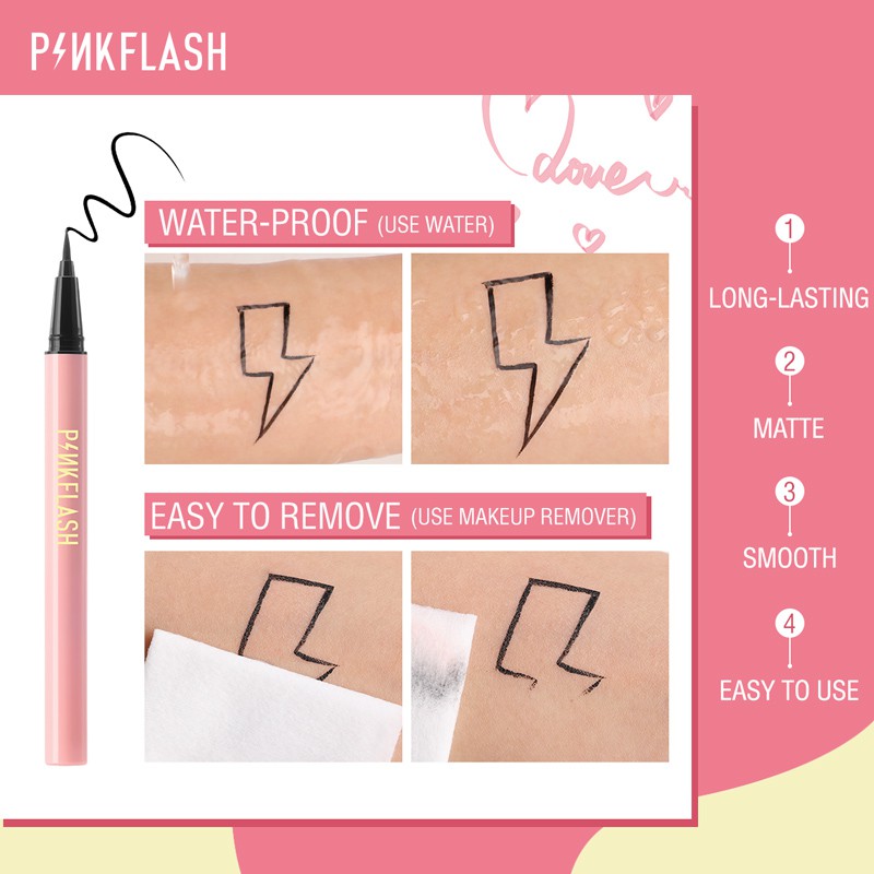Pinkflash Ohmyline อายไลเนอร์ สีดํา กันน้ำ ติดทนนาน #8