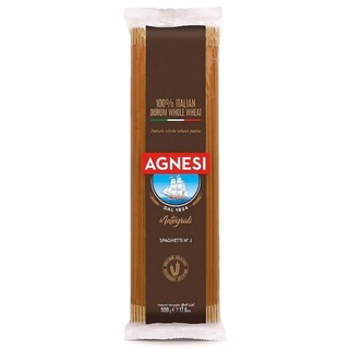 แอคเนซี เส้นสปาเกตตี้โฮลวีต Agnesi 100% Italian Durum Whole Wheat Spaghetti No.3 500g.