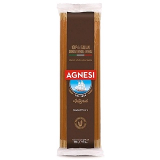 แอคเนซี เส้นสปาเกตตี้โฮลวีต Agnesi 100% Italian Durum Whole Wheat Spaghetti No.3 500g.